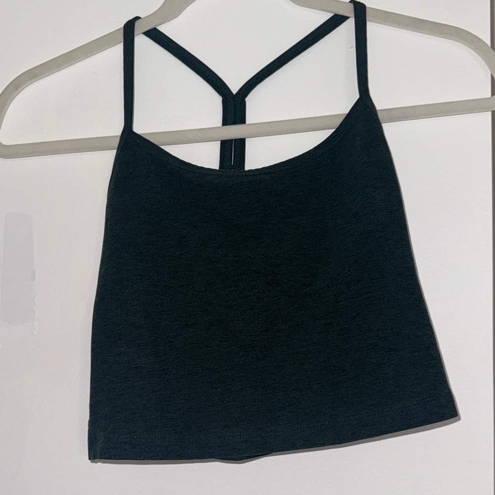 Dark green scrappy Beyond Yoga Women's Top
